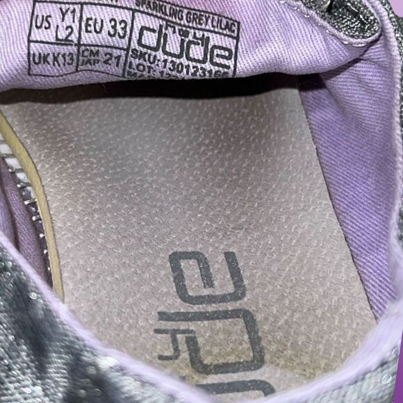 Little Girls Hey Dude Wendy Sparkling Gray Lilac Slip-On Shoes Size 1Y - Picture 6 of 8